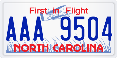 NC license plate AAA9504