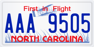 NC license plate AAA9505