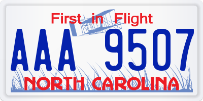 NC license plate AAA9507