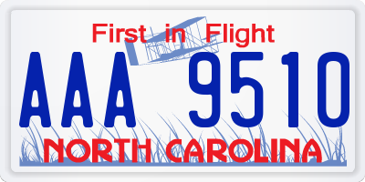 NC license plate AAA9510