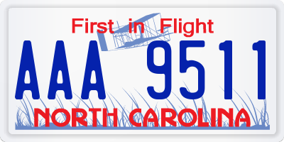 NC license plate AAA9511