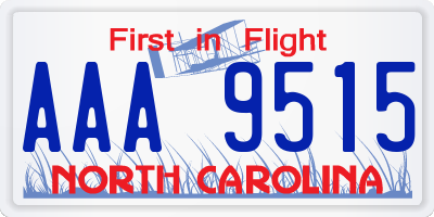 NC license plate AAA9515