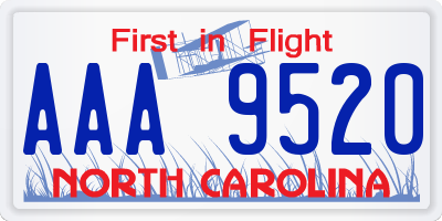 NC license plate AAA9520