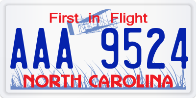 NC license plate AAA9524