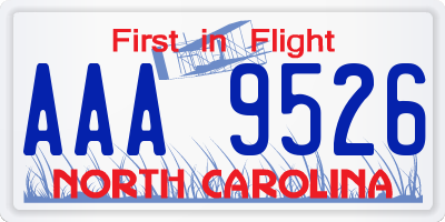 NC license plate AAA9526