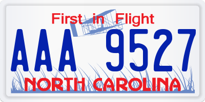 NC license plate AAA9527