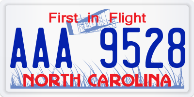 NC license plate AAA9528