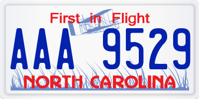 NC license plate AAA9529