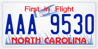 NC license plate AAA9530