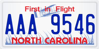 NC license plate AAA9546