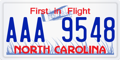 NC license plate AAA9548