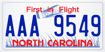 NC license plate AAA9549