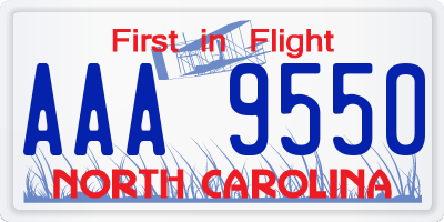 NC license plate AAA9550