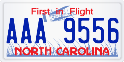 NC license plate AAA9556