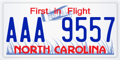 NC license plate AAA9557