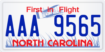 NC license plate AAA9565