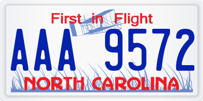 NC license plate AAA9572