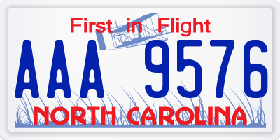 NC license plate AAA9576