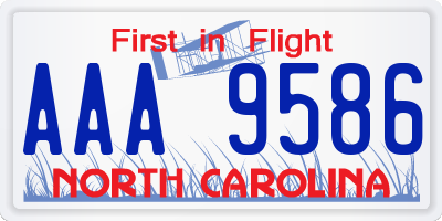 NC license plate AAA9586