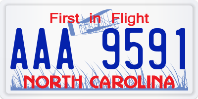 NC license plate AAA9591