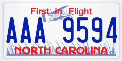 NC license plate AAA9594