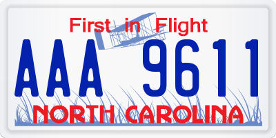 NC license plate AAA9611