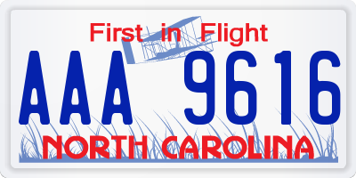 NC license plate AAA9616