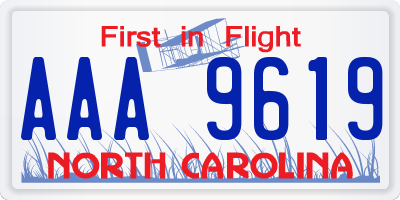 NC license plate AAA9619