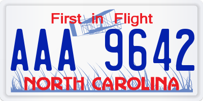 NC license plate AAA9642