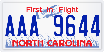 NC license plate AAA9644