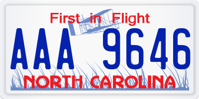 NC license plate AAA9646