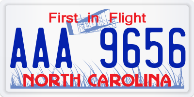 NC license plate AAA9656