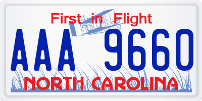 NC license plate AAA9660