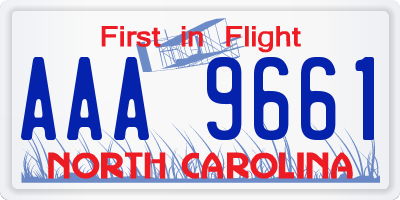 NC license plate AAA9661