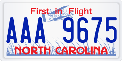 NC license plate AAA9675