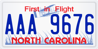 NC license plate AAA9676