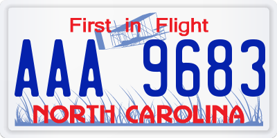 NC license plate AAA9683