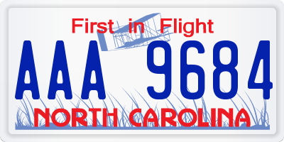 NC license plate AAA9684