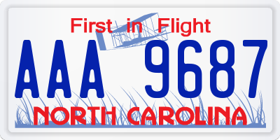 NC license plate AAA9687