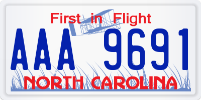 NC license plate AAA9691