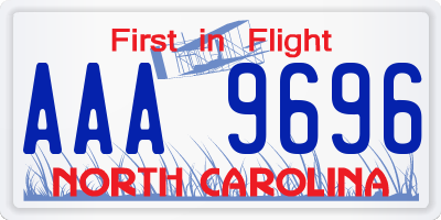 NC license plate AAA9696