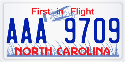 NC license plate AAA9709