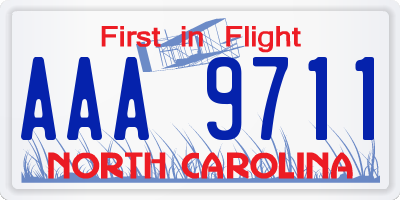 NC license plate AAA9711