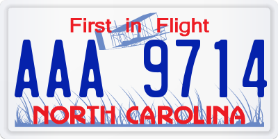 NC license plate AAA9714