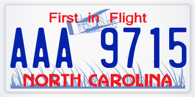 NC license plate AAA9715