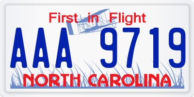 NC license plate AAA9719