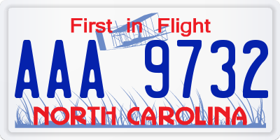 NC license plate AAA9732