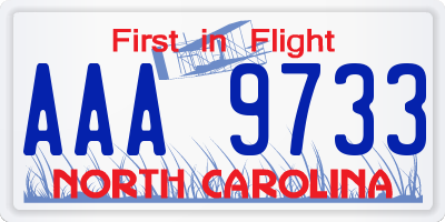 NC license plate AAA9733