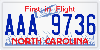 NC license plate AAA9736