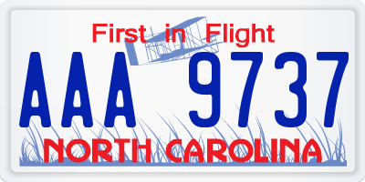 NC license plate AAA9737